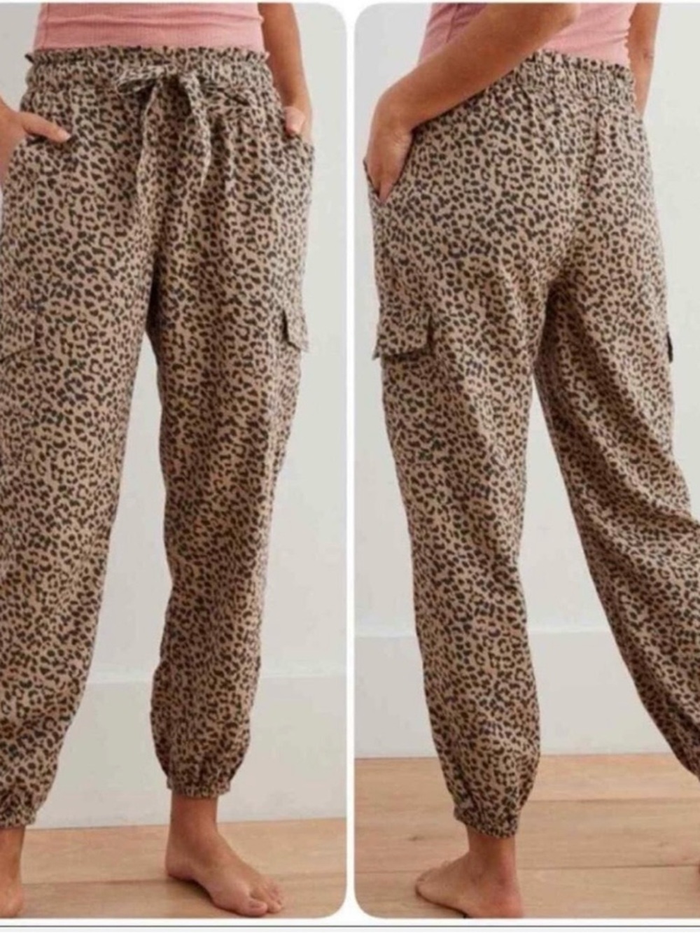 aerie Leopard Print Jogger Pants - Tan